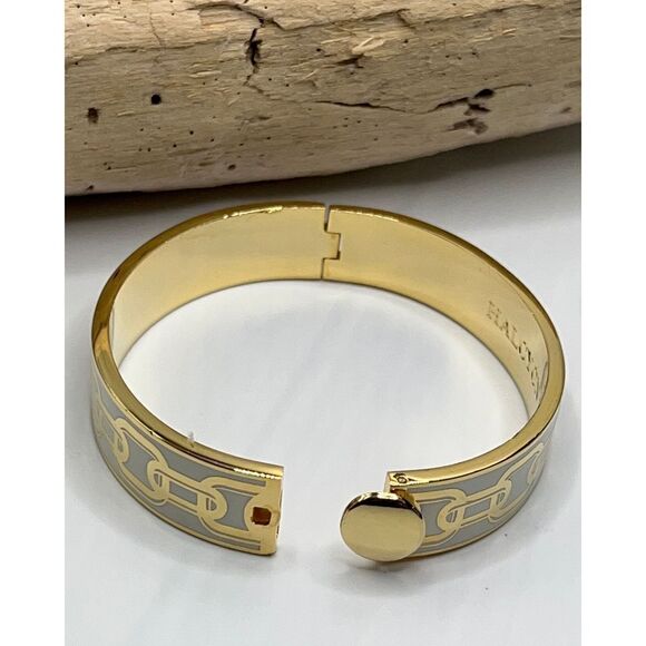 Halcyon Days Chain Cream & Gold Hinged Bangle - Picture 4 of 16